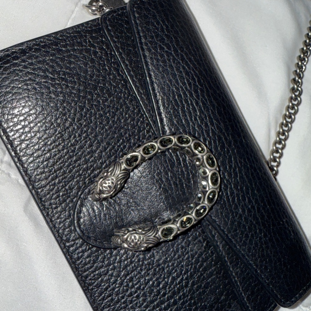 Elegant Black Leather Bag Dionysus mini bag